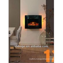 new curved wall mounted mini glass fireplace with remote control